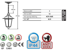 Horoz Begonya-3 Bahçe Armatürü beyaz